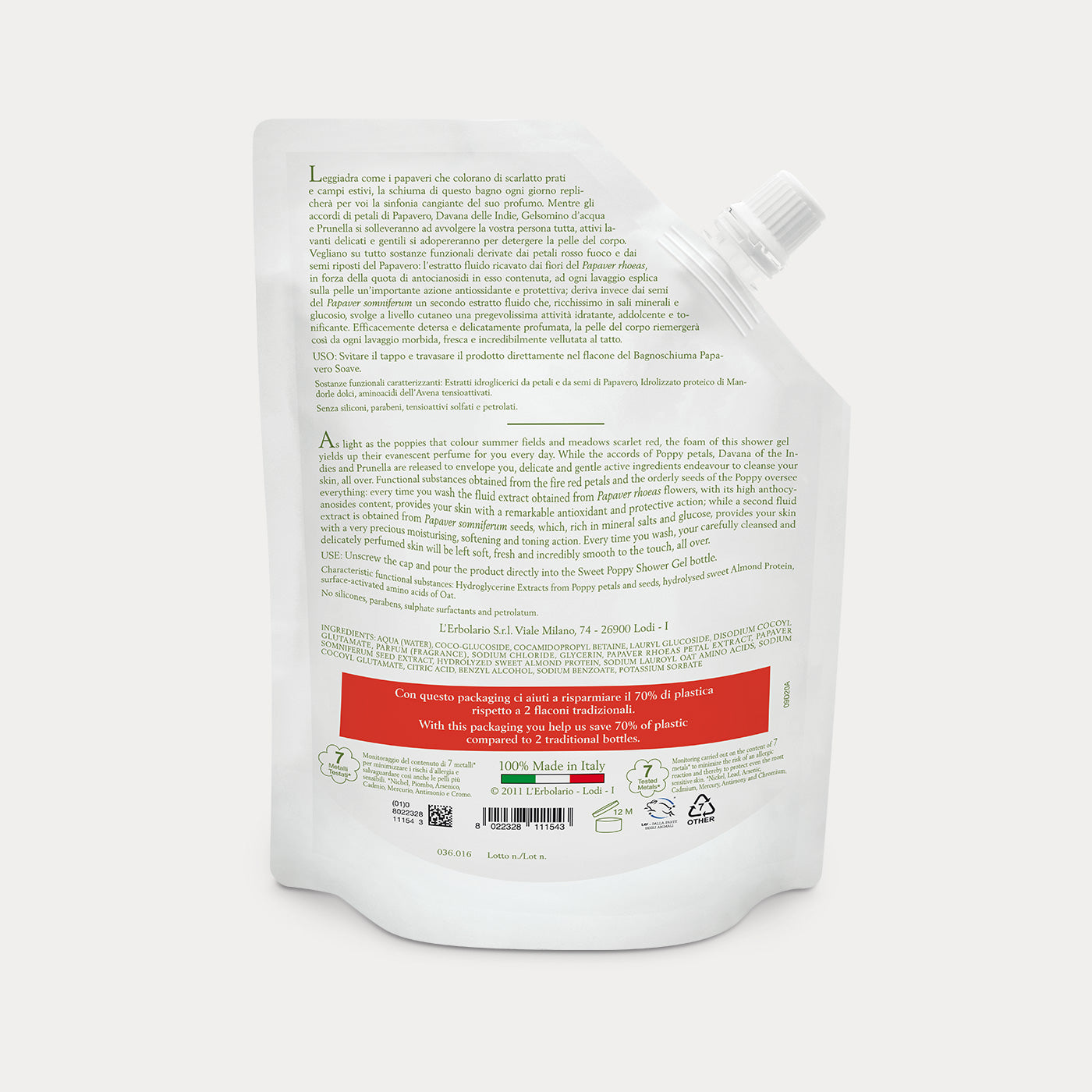 Ecoricarica Bagnoschiuma Papavero Soave