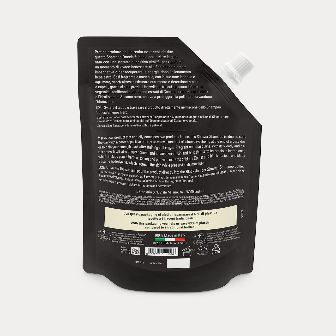 Ecoricarica Shampoo Doccia Energizzante Ginepro Nero