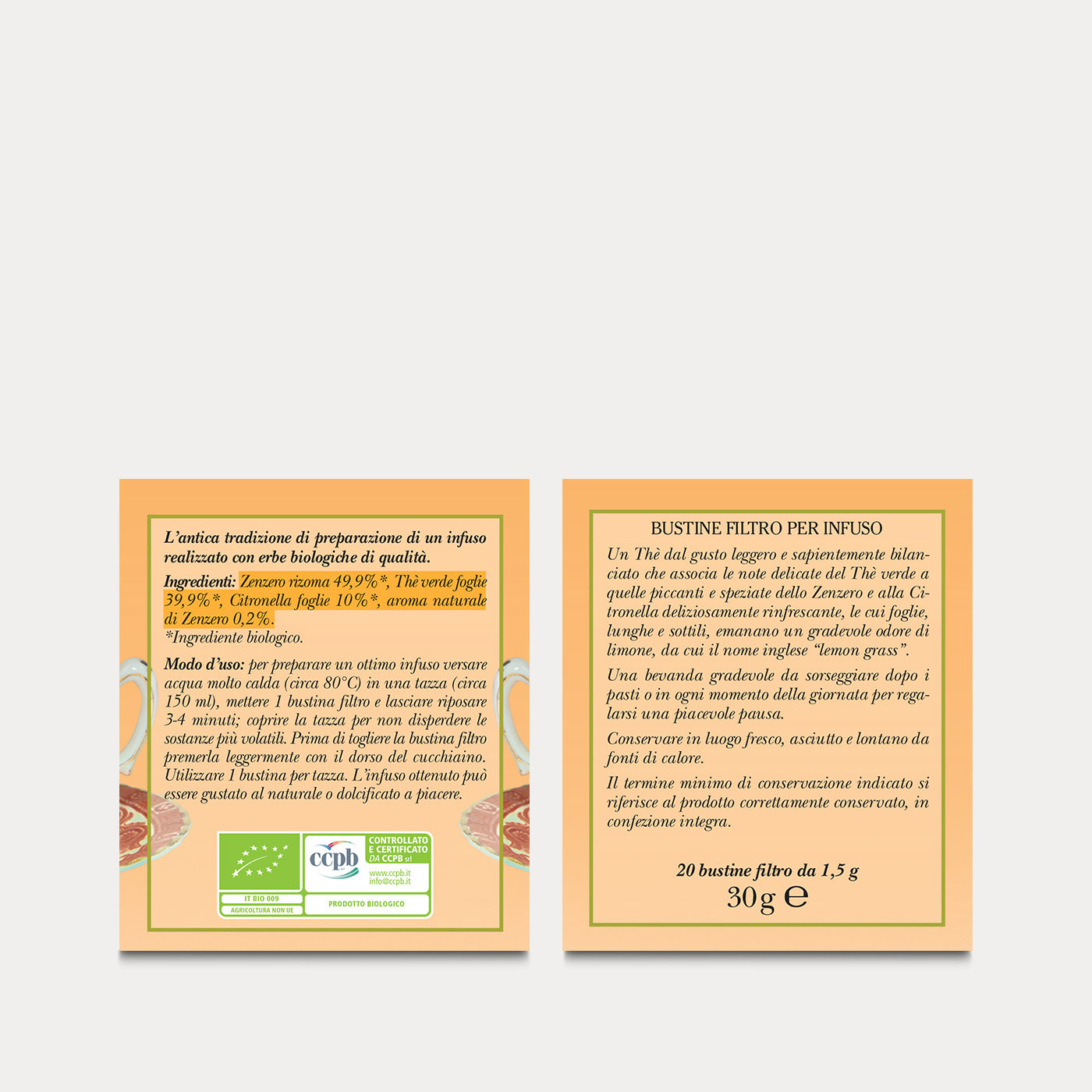 Infuso di Tè Verde allo Zenzero